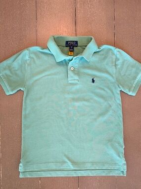 Polo Ralph Lauren Boys’ Short-Sleeve Green Cotton Mesh Polo Shirt • Size S (8)